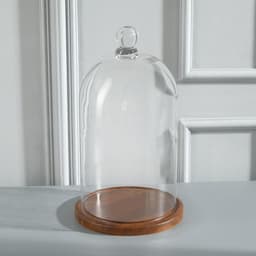 Стеклянный купол - клош с шариком на подставке «Родрик», 29×15 см, коричневый