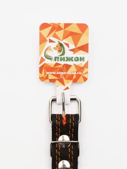 Ошейник кожаный усиленный капроном с полукольцом, 55×2.5 см, ОШ 27-53 см, чёрный