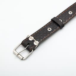 Ошейник комбинированный, безразмерный, 65×3.5 см, ОШ 31-61 см, кожа, брезент, чёрный