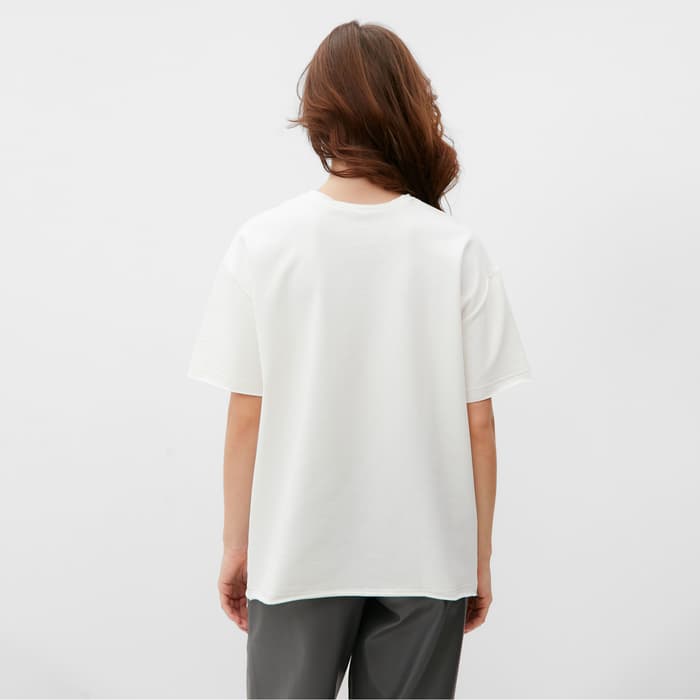 Футболка женская MINAKU OVERSIZE FIT, цвет экрю, размер 48