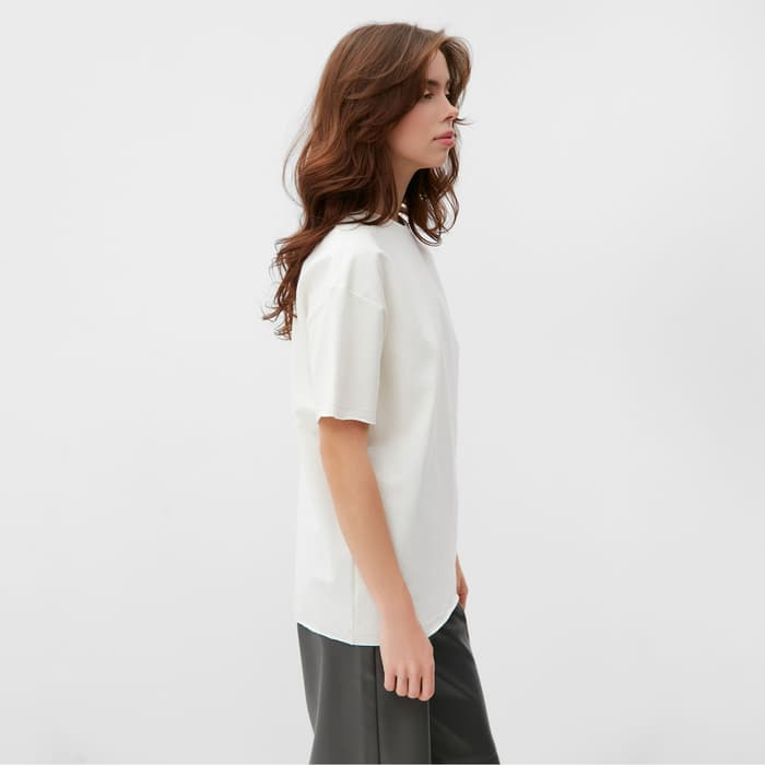 Футболка женская MINAKU OVERSIZE FIT: экрю, р-р 50