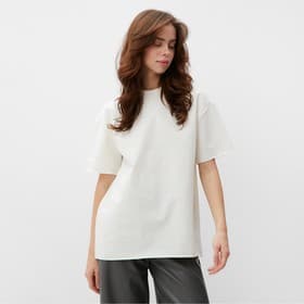 Футболка женская MINAKU OVERSIZE FIT: цвет экрю, р-р 52