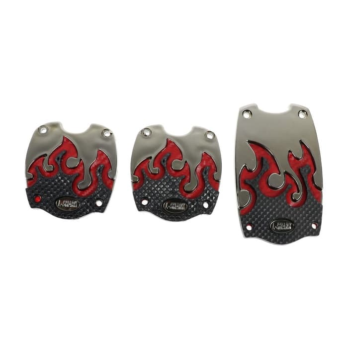 Накладки на педали Cartage, антискользящие, набор 3 шт., красный