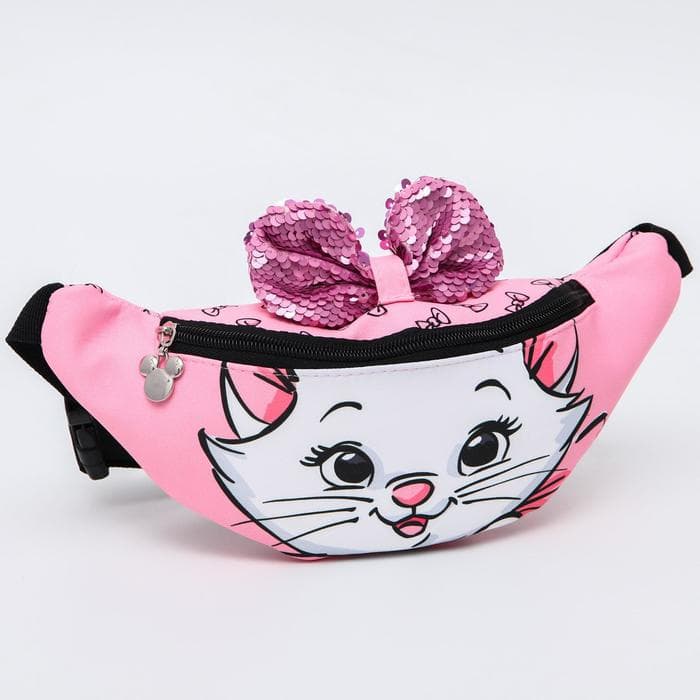 Сумка поясная детская для девочки «Кошечка с бантиком», 25×6×13 см, Коты Аристократы