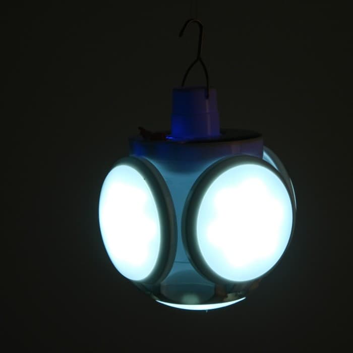 Фонарь кемпинговый аккумуляторный, 30 Вт, 2200 мАч, солнечная батарея, 11×13.5 см, USB