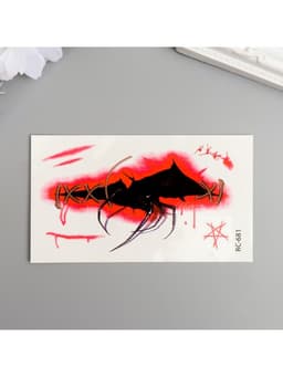 Переводная тату на тело цветная «Паук из раны», 10.5×6 см