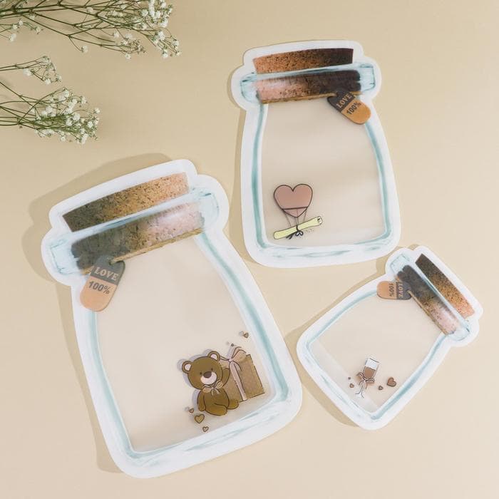 Набор пакетов для хранения продуктов Доляна «Милахи», застёжка zip-lock, 3 шт., 10.2×15 см, 13.5×19.8 см, 16.8×24.8 см