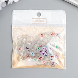 Бусины для творчества пластик «Английские цветные буквы», прозрачные, набор 20 г, 0.6×1×1 см