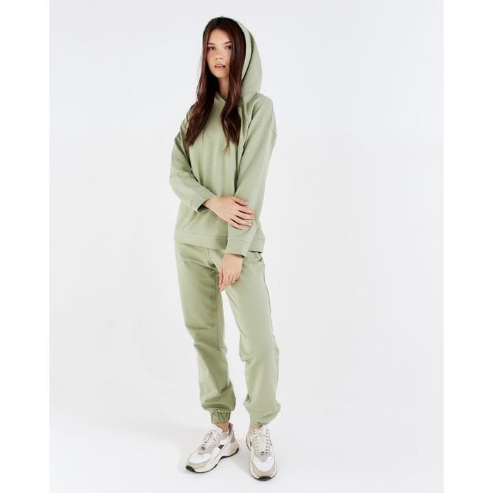 Костюм женский спортивный (худи, брюки) MINAKU: Casual Collection, размер 46, фисташковый