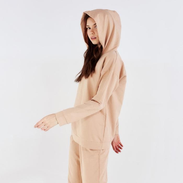 Костюм женский (худи, брюки) MINAKU: Casual Collection, размер 42, цвет песочный