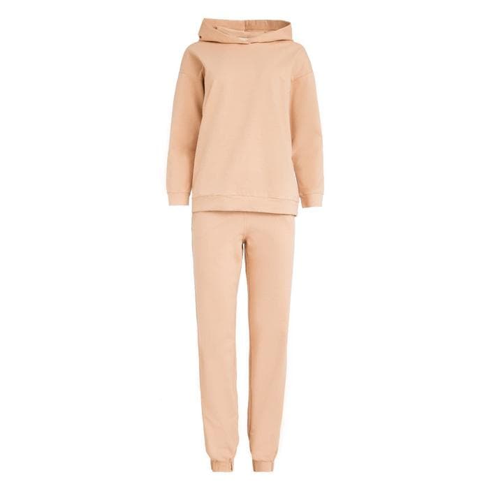 Костюм женский (худи, брюки) MINAKU: Casual Collection, размер 42, цвет песочный