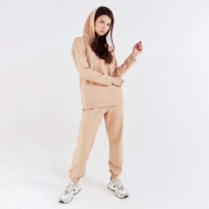 Костюм женский (худи, брюки) MINAKU: Casual Collection цвет песочный, размер 44