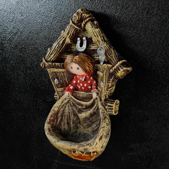 Садовая фигура - ключница из полистоуна «Домовёнок Кузя», подвесная, 27 см