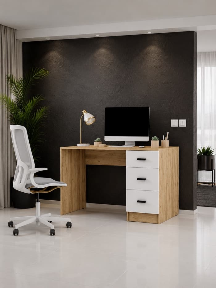 Стол письменный «СТАНДАРТ», 1100×750×590 мм, цвет дуб вотан/белый