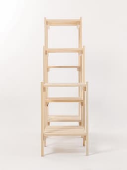 Стеллаж деревянный, 7 полок, 115×28×79 см, сосна, регулируемый, напольный