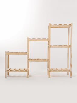 Стеллаж деревянный, 7 полок, 115×28×79 см, сосна, регулируемый, напольный