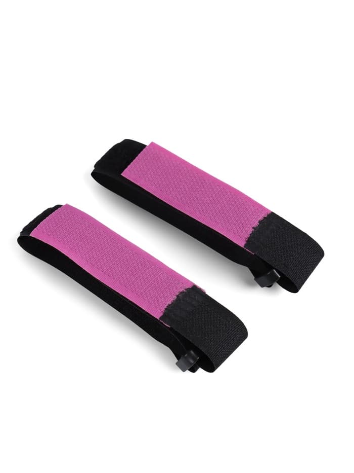 Зажим - липучка для лыж, узкая, цвет фуксия, чёрная