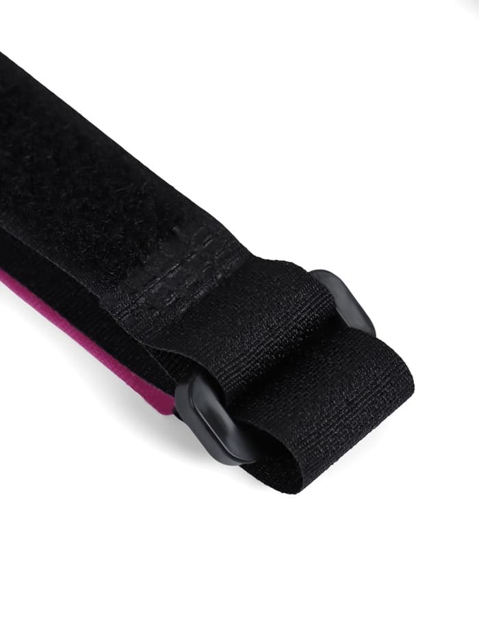 Зажим - липучка для лыж, узкая, цвет фуксия, чёрная