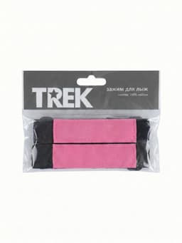 Зажим - липучка для лыж, узкая, цвет фуксия, чёрная