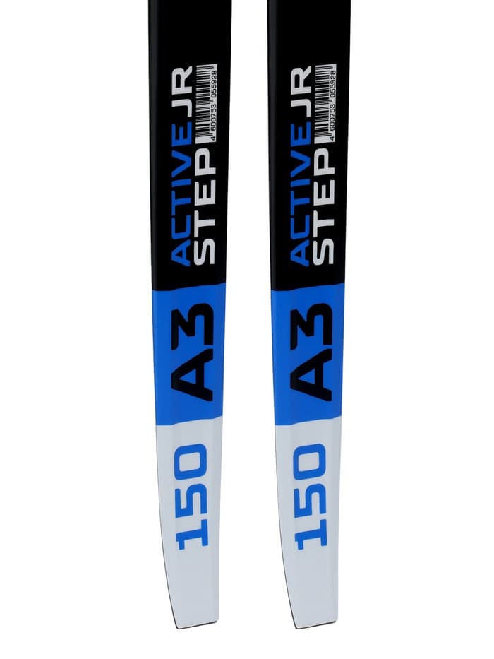 Комплект лыжный: пластиковые лыжи 150 см с насечкой, стеклопластиковые палки 110 см, крепления NN75 мм, МИКС