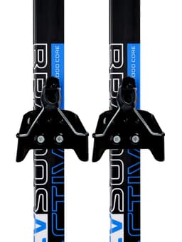 Комплект лыжный: пластиковые лыжи 150 см с насечкой, стеклопластиковые палки 110 см, крепления NN75 мм, МИКС
