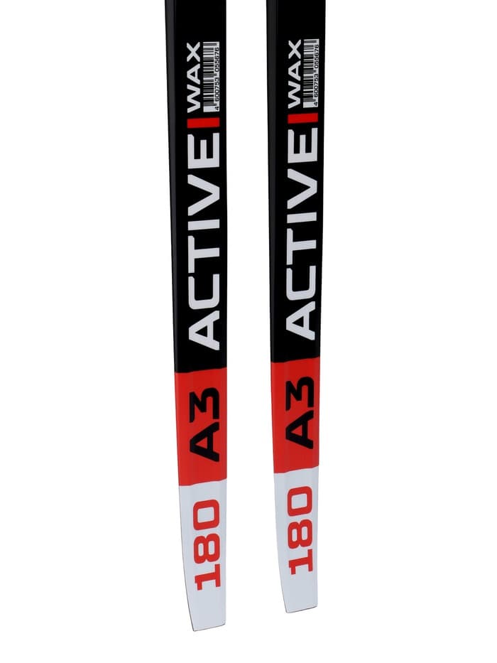 Комплект лыжный: пластиковые лыжи 180 см без насечек, стеклопластиковые палки 140 см, крепления NNN, цвета МИКС