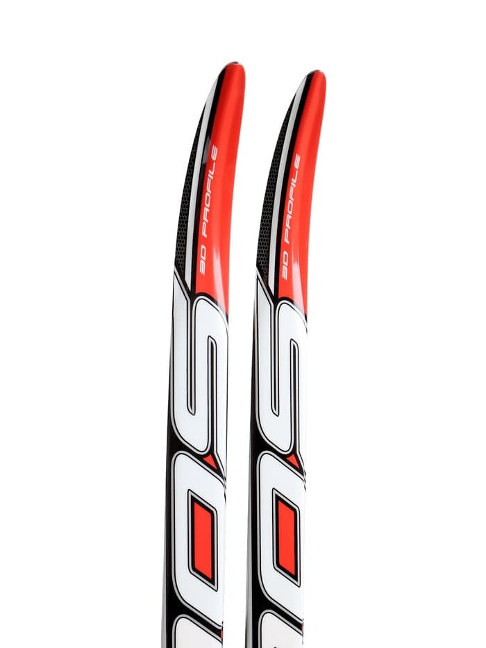 Комплект лыжный: пластиковые лыжи 200 см без насечек, стеклопластиковые палки 160 см, крепления NNN, цвета МИКС