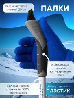 Комплект лыжный: пластиковые лыжи 185 см с насечкой, стеклопластиковые палки 145 см, крепления NNN, цвета МИКС