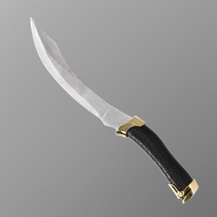 Макет оружия «Сувенирный нож. Турецкий», 19.4 см, клинок 114 мм/0.7 мм, изогнутый, чёрный, золото