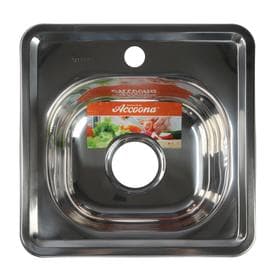 Мойка кухонная Accoona AB3838, врезная, толщина 0.6 мм, 380×380×165 мм, глянец