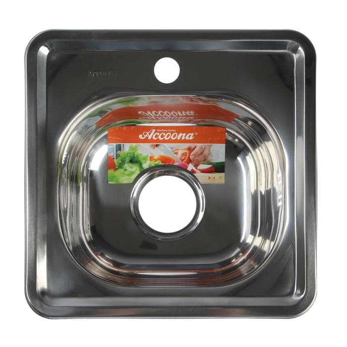 Мойка кухонная Accoona AB3838, врезная, толщина 0.6 мм, 380×380×165 мм, глянец