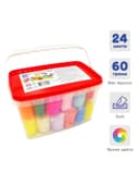 Тесто для лепки «Игротека», 24 по, 60 г, в пластиковом контейнере, с формочками