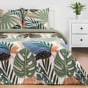 Постельное бельё 1.5-спальное «Этель» Colored tropics, бязь, зелёное