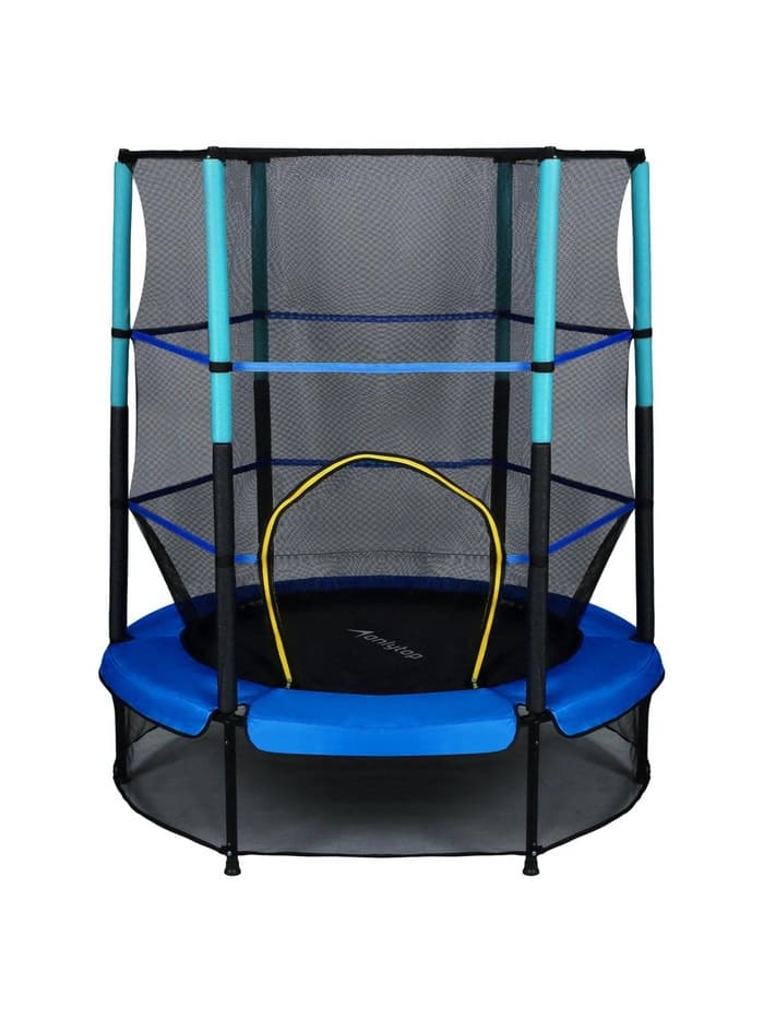 Батут ONLYTOP, d=140 см, высота сетки 125 см, синий