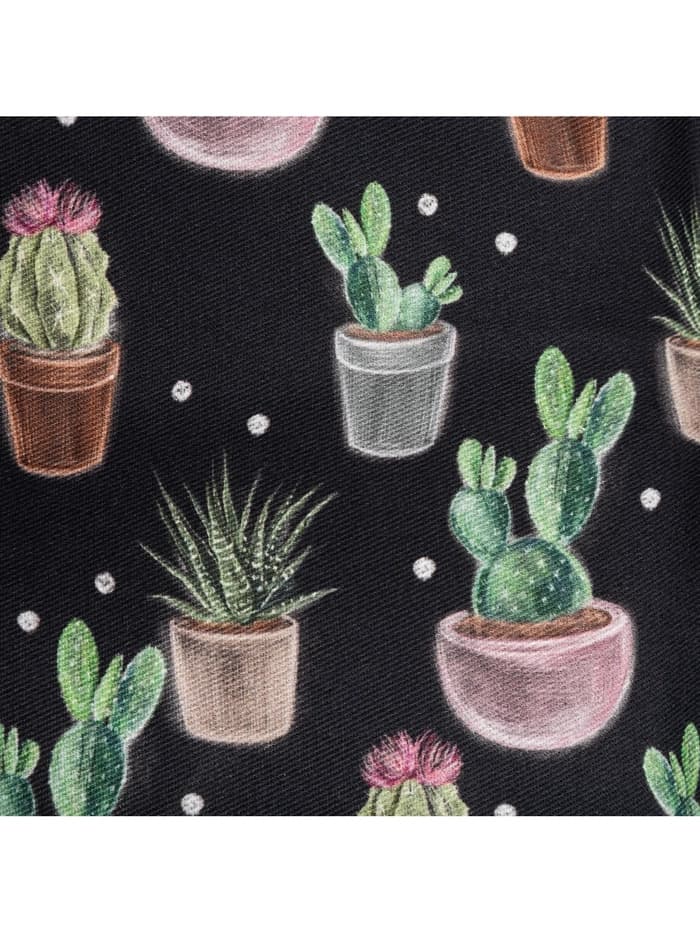 Подушка на стул «Этель» Succulents, 42×42 см, чёрная