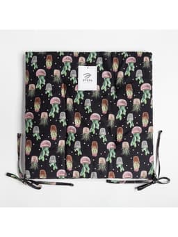 Подушка на стул «Этель» Succulents, 42×42 см, чёрная