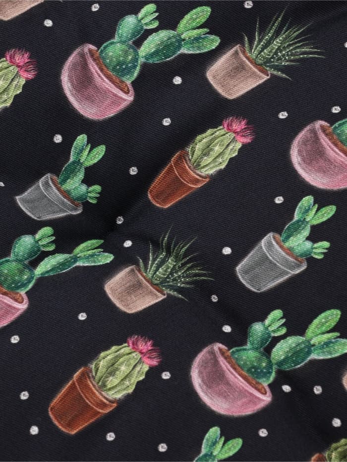 Подушка на стул «Этель» Succulents, 42×42 см, чёрная