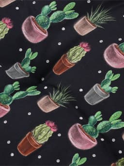 Подушка на стул «Этель» Succulents, 42×42 см, чёрная