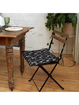 Подушка на стул «Этель» Succulents, 42×42 см, чёрная