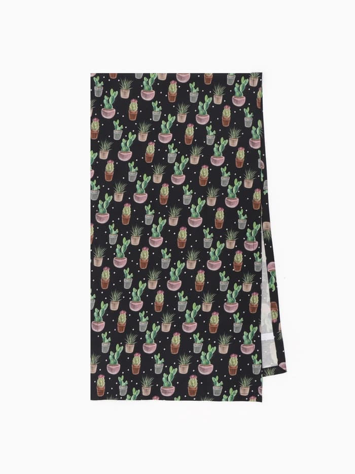 Дорожка на стол «Этель» Succulents 40×149 см, 100% хлопок, саржа 190 г/м², чёрная