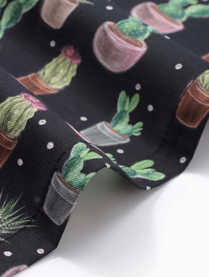 Дорожка на стол «Этель» Succulents 40×149 см, 100% хлопок, саржа 190 г/м², чёрная