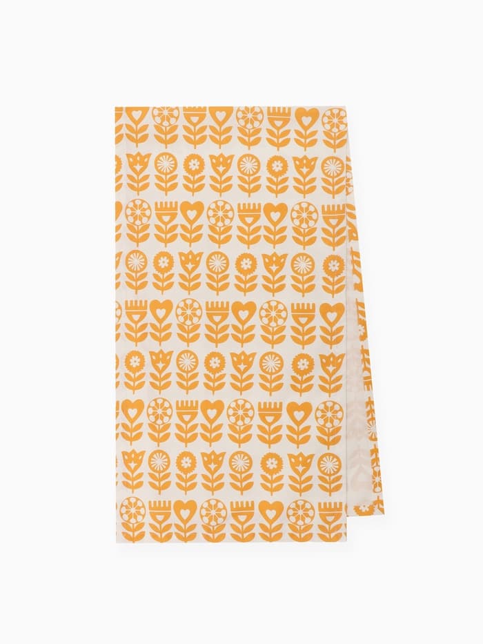 Дорожка на стол «Этель» Yellow garden 40×149 см, 100% хлопок, саржа 190 г/м², белая/жёлтая