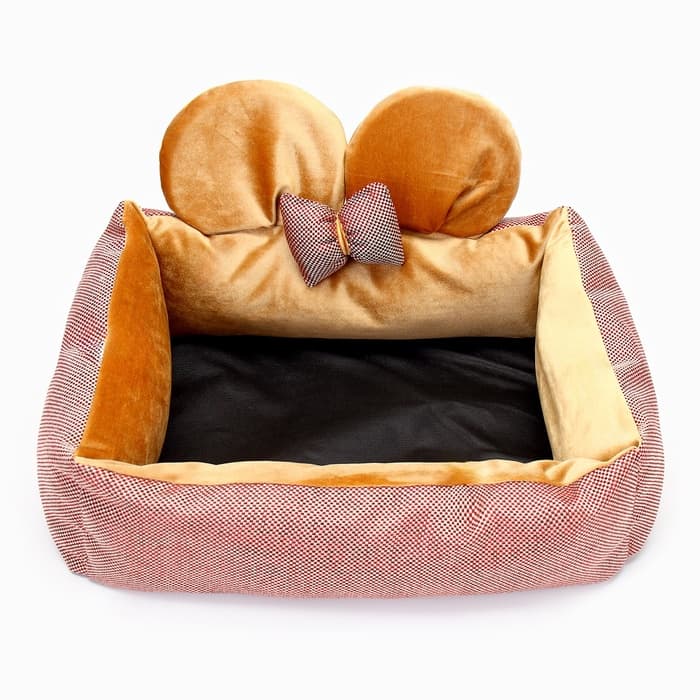 Лежанка «Милаш», 52×42×15, бязь, плюш, бежево-коричневая