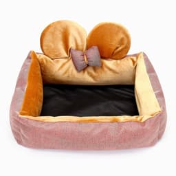 Лежанка «Милаш», 52×42×15, бязь, плюш, бежево-коричневая