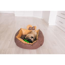 Лежанка «Милаш», 52×42×15, бязь, плюш, бежево-коричневая