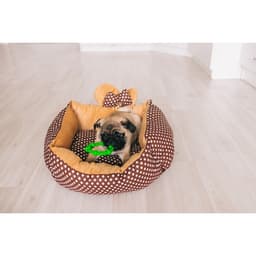 Лежанка «Милаш», 52×42×15, бязь, плюш, бежево-коричневая