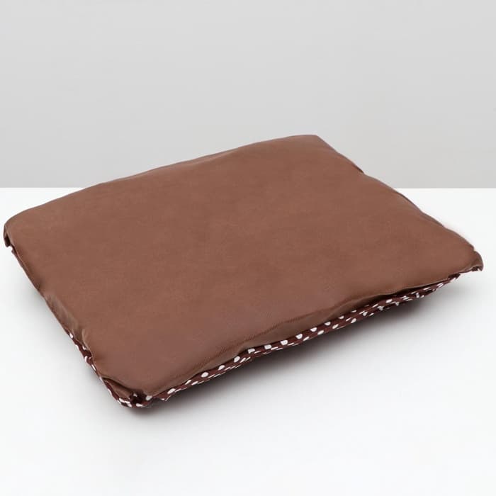 Лежанка «Милаш», 52×42×15, бязь, плюш, бежево-коричневая