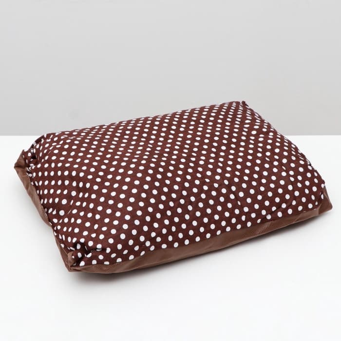 Лежанка «Милаш», 52×42×15, бязь, плюш, бежево-коричневая