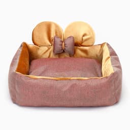 Лежанка «Милаш», 52×42×15, бязь, плюш, бежево-коричневая