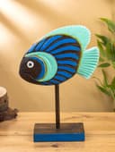 Сувенир «Рыба синяя», на подставке, 25×7×33 см, дерево